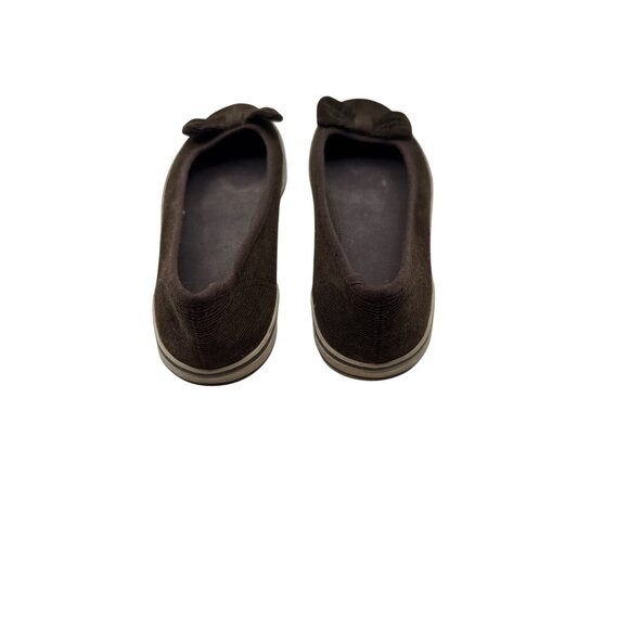 Elle Menno Size 8 Casual Corduroy Bow Flats Fabric Upper Rubber Sole - Picture 5 of 8